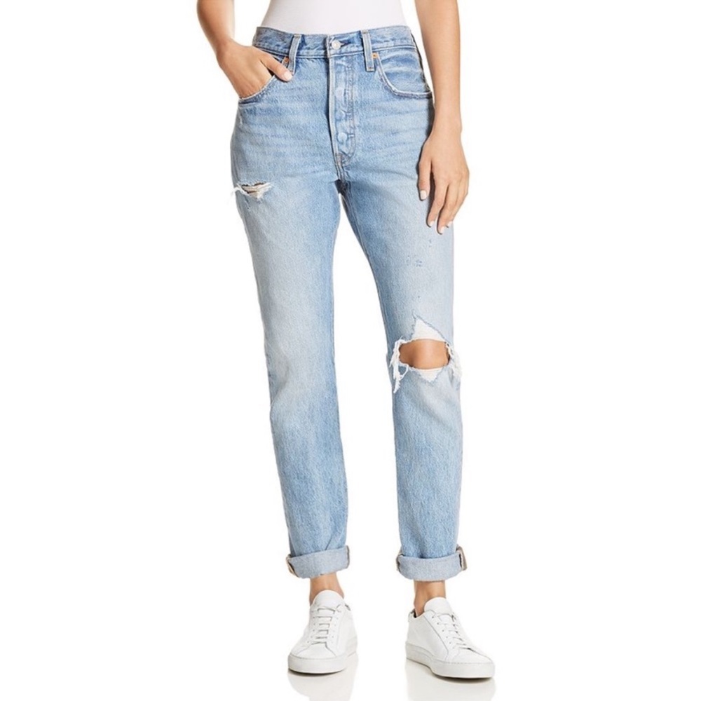Big E Levi’s Premium Women’s 501 Skinny Distressed Denim Jeans 27x28